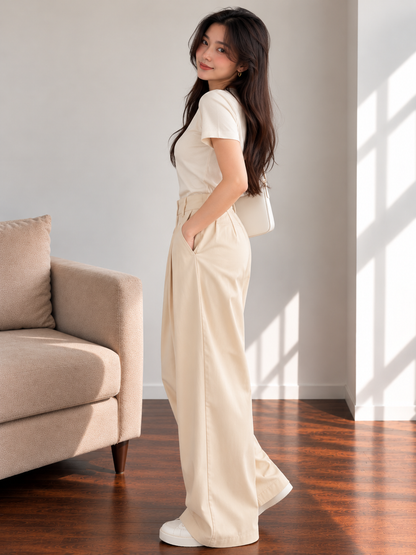 Tada Office Culottes Pants - Cream