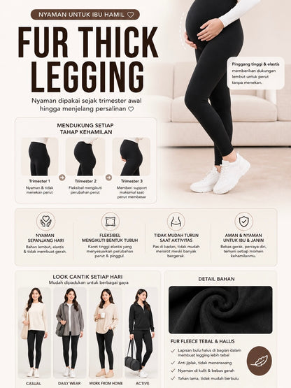 Fur Thick Legging - Black