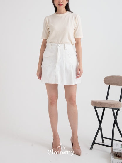 Miel Denim SKort - White