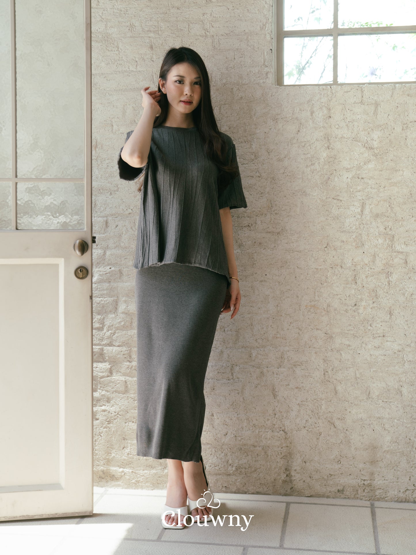 Asner Knit Set - Grey