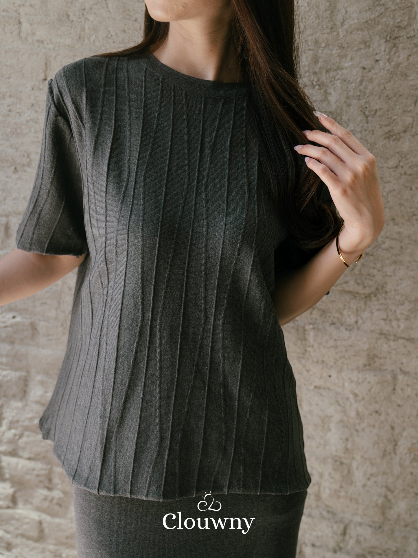 Asner Knit Set - Grey