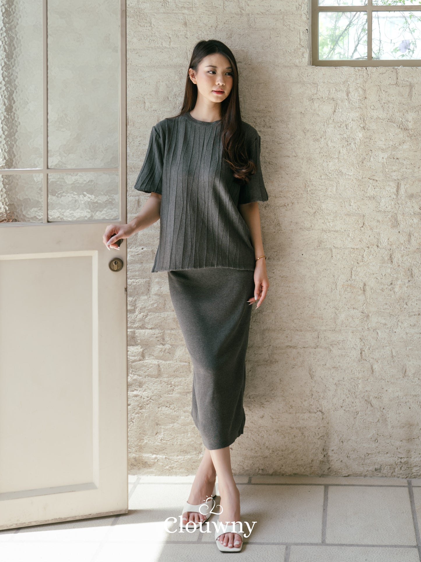 Asner Knit Set - Grey