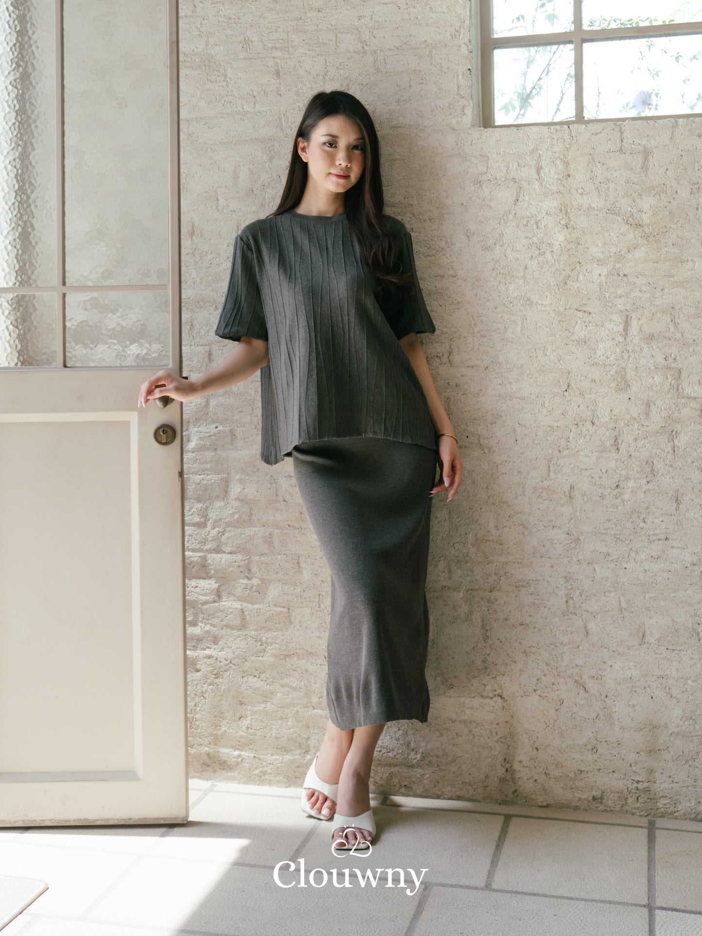 Asner Knit Set - Grey