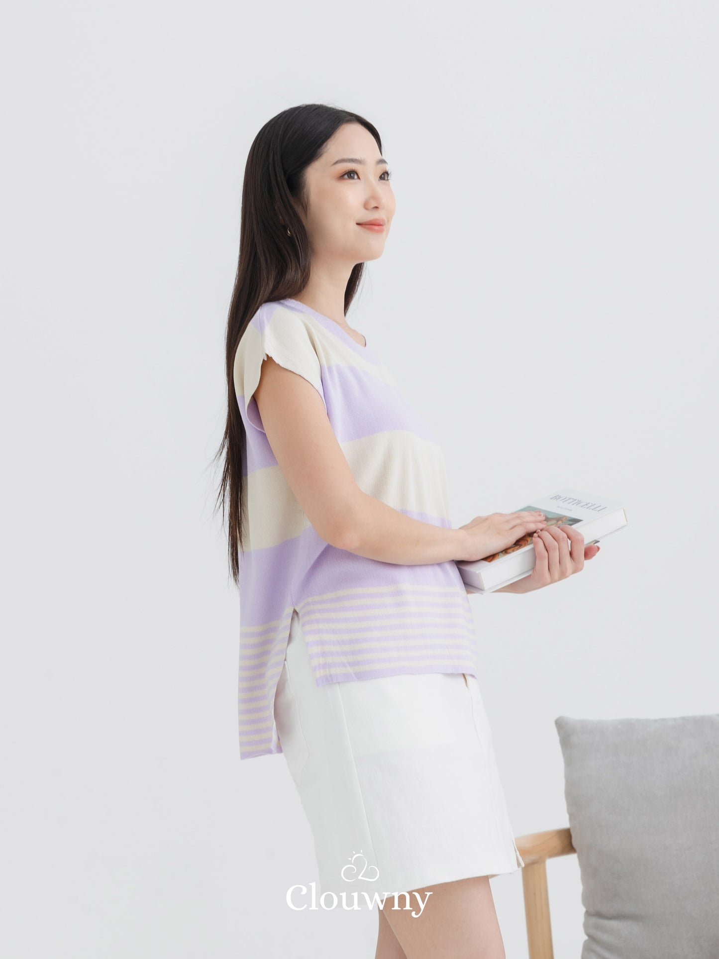 Cortes Stripes Knit Top - Lavender