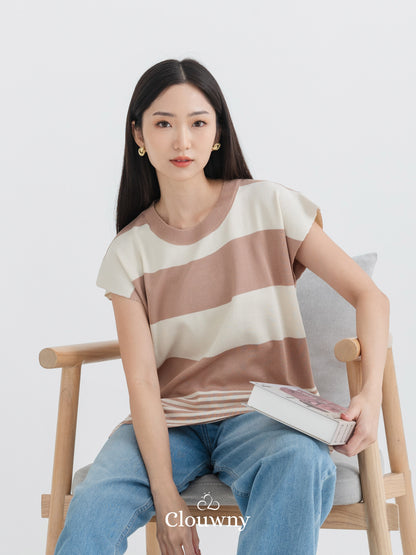 Cortes Stripes Knit Top - Mocca