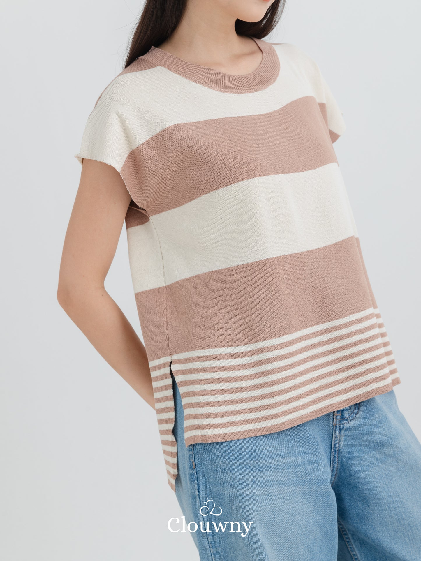 Cortes Stripes Knit Top - Mocca