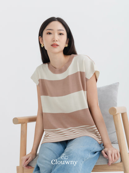 Cortes Stripes Knit Top - Mocca