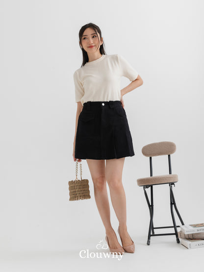 Miel Denim Skort - Black