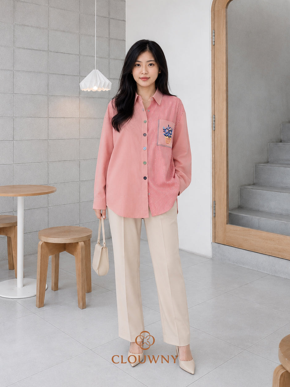 Vaza Pocket Cotton Longsleeve - Pink