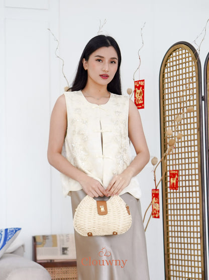 Yi ran Flower Qipao - Gold