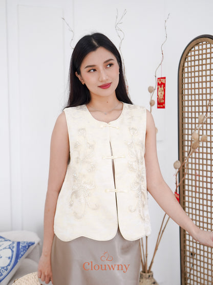 Yi ran Flower Qipao - Gold