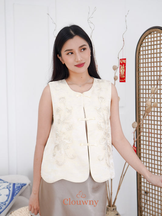 Yi ran Flower Qipao - Gold