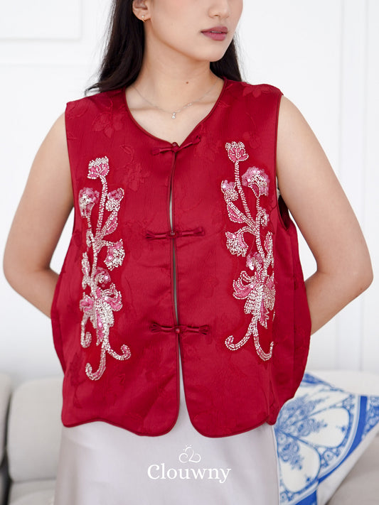 Rui Button Qipao - Red