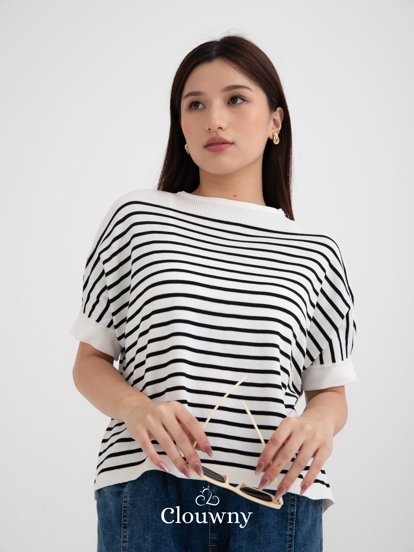 Max Stripes Batwing - White