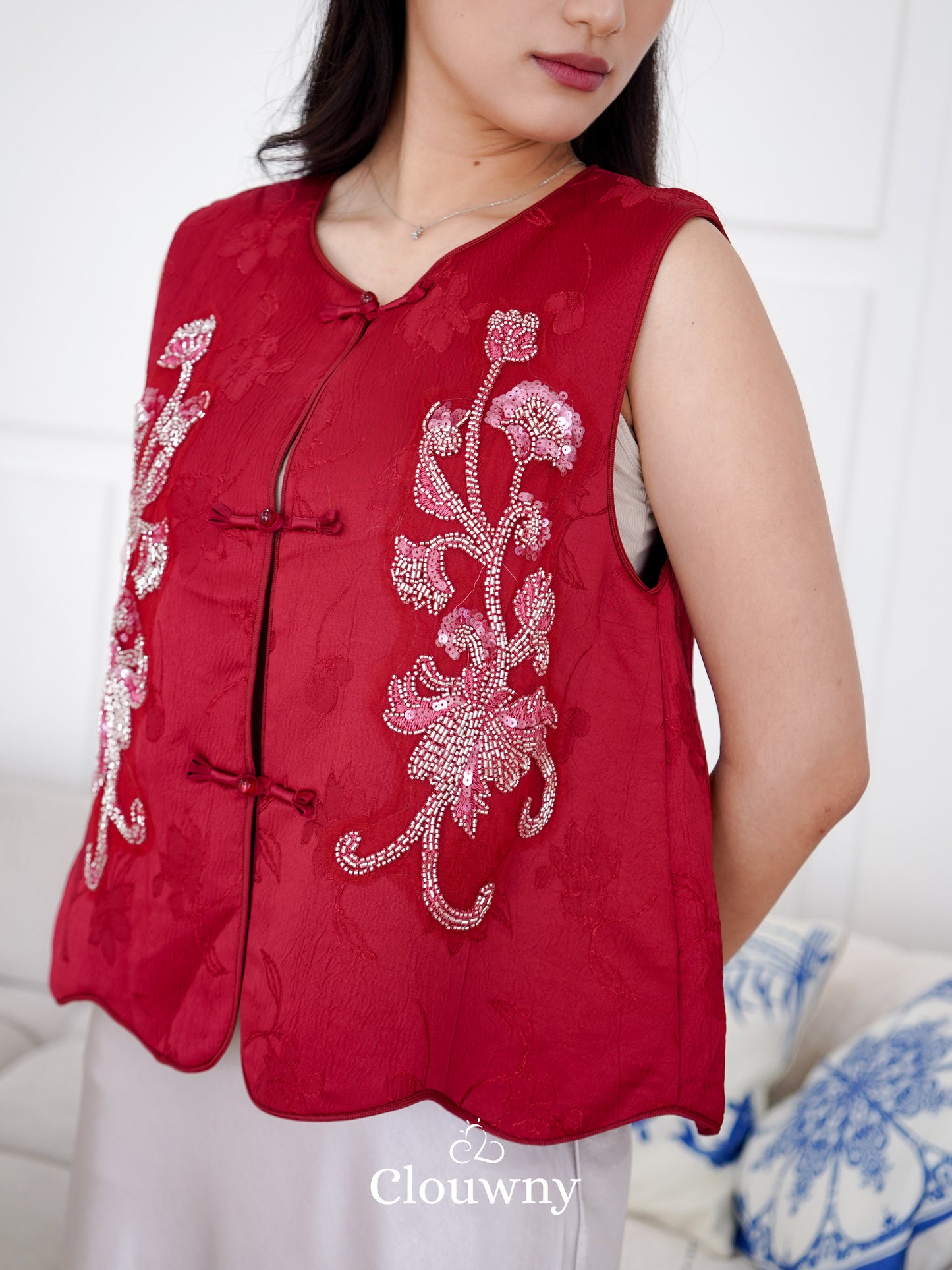 Rui Button Qipao - Red