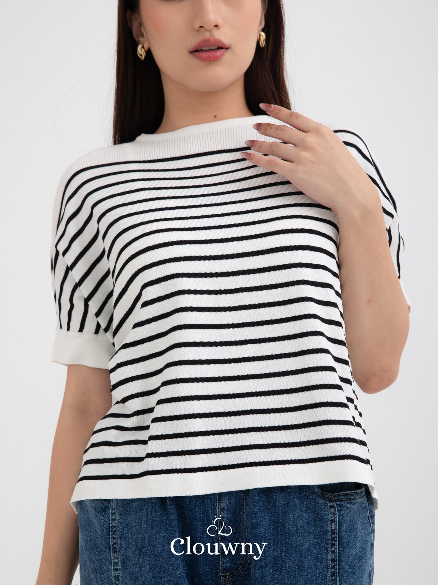 Max Stripes Batwing - White