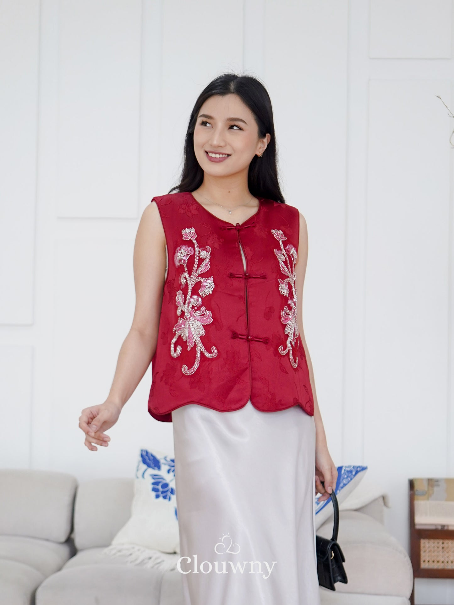 Rui Button Qipao - Red