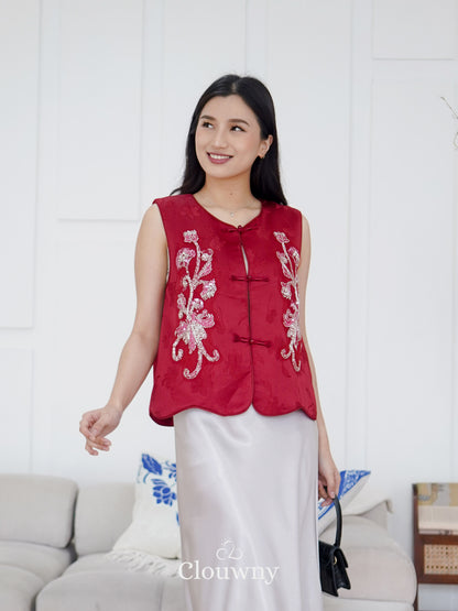 Rui Button Qipao - Red