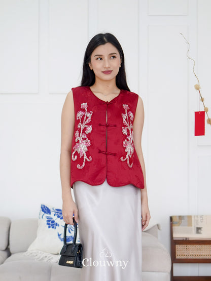 Rui Button Qipao - Red