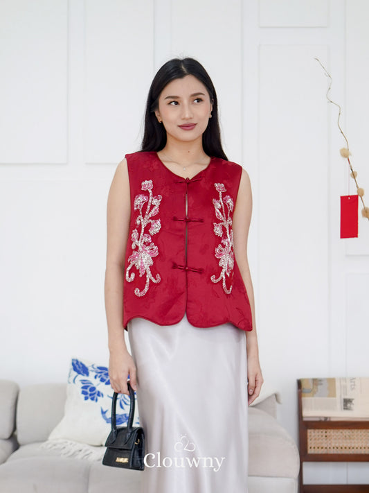 Rui Button Qipao - Red