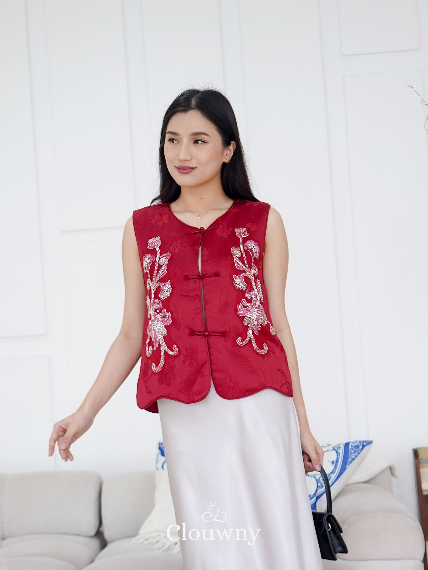 Rui Button Qipao - Red