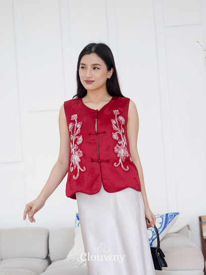 Rui Button Qipao - Red