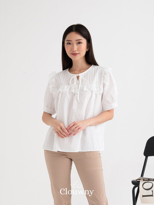 Mathilda Cotton Top - White