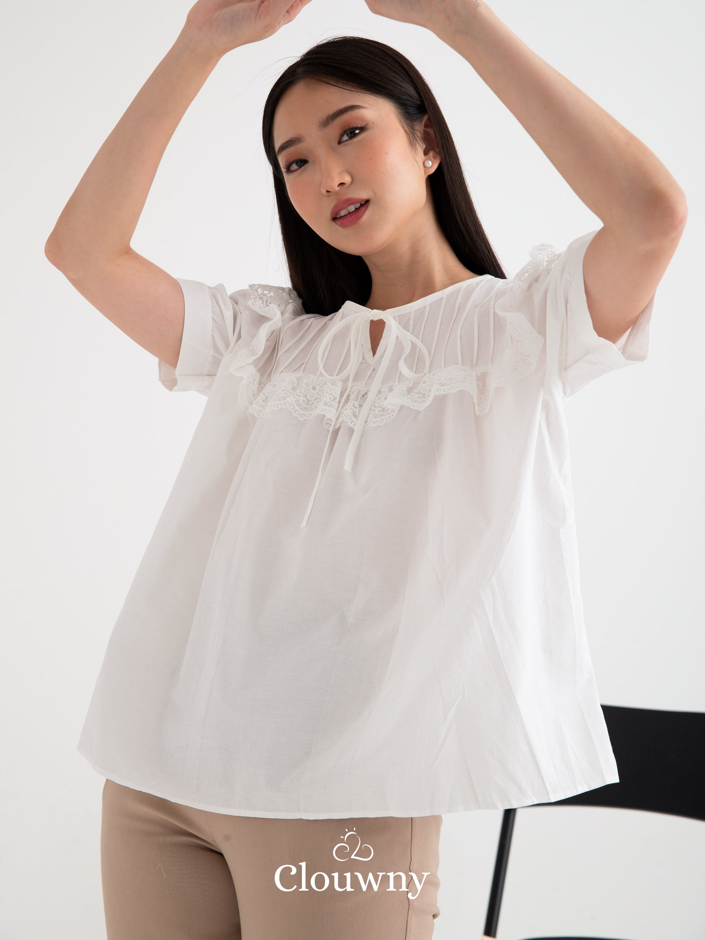 Mathilda Cotton Top - White