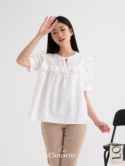 Mathilda Cotton Top - White