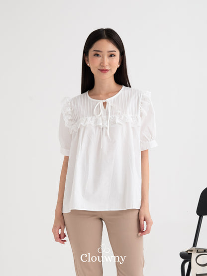 Mathilda Cotton Top - White