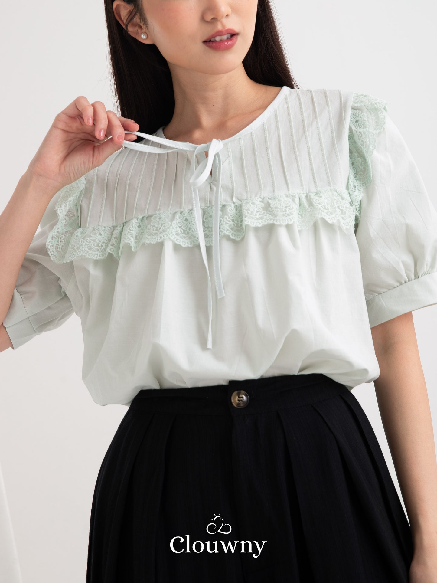 Mathilda Cotton Top - Mint