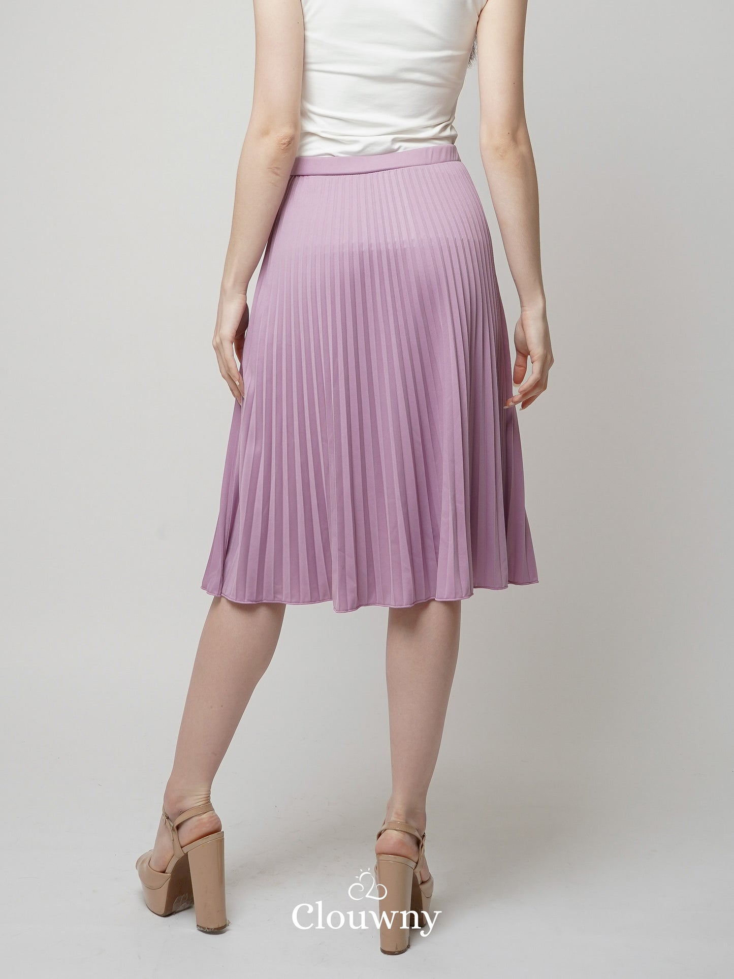 Vamos Midi Pleats Skirt - Lilac