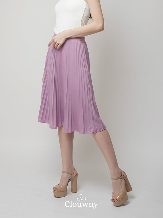 Vamos Midi Pleats Skirt - Lilac