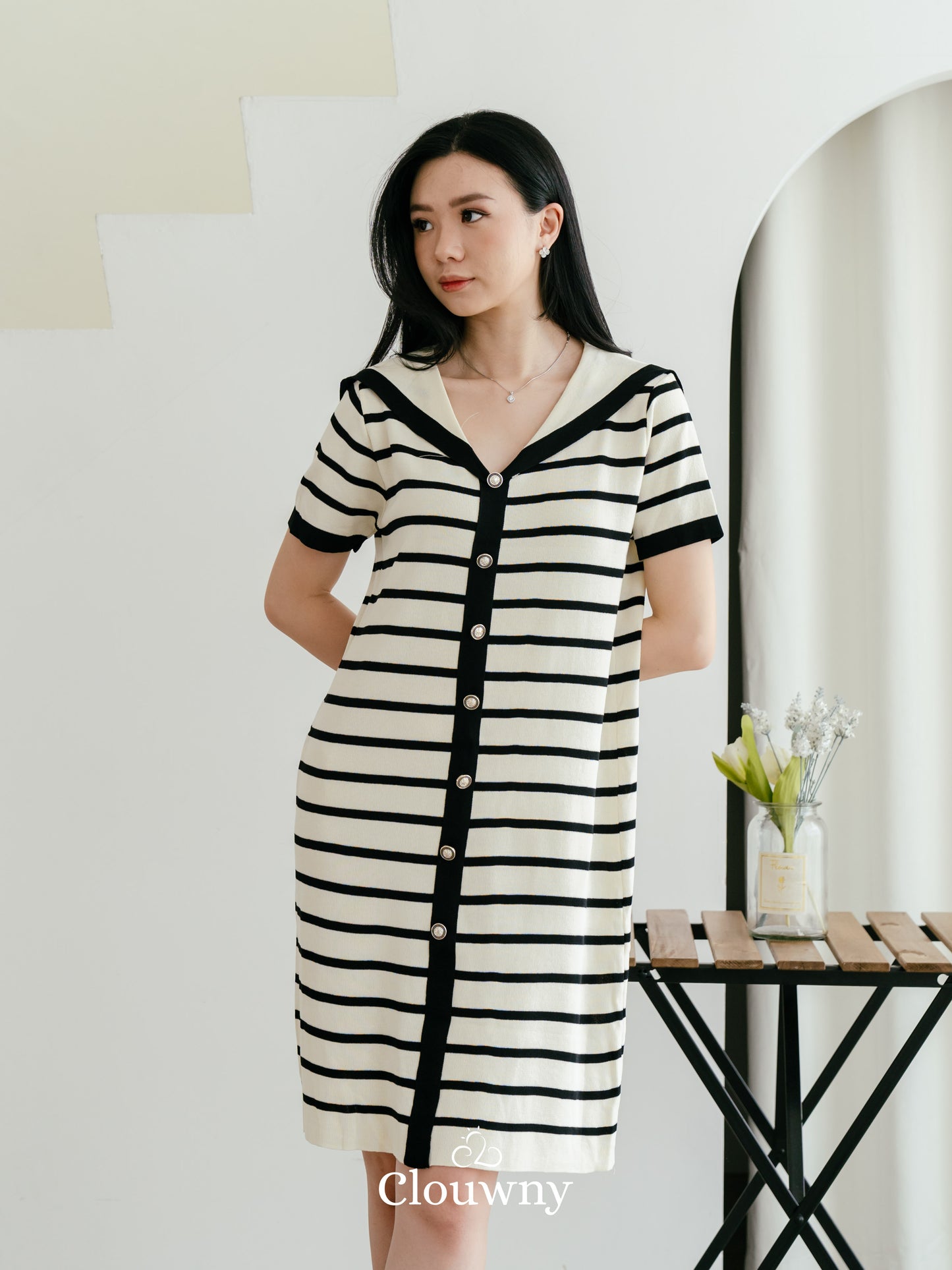 Sailor Stripes Dress - Black