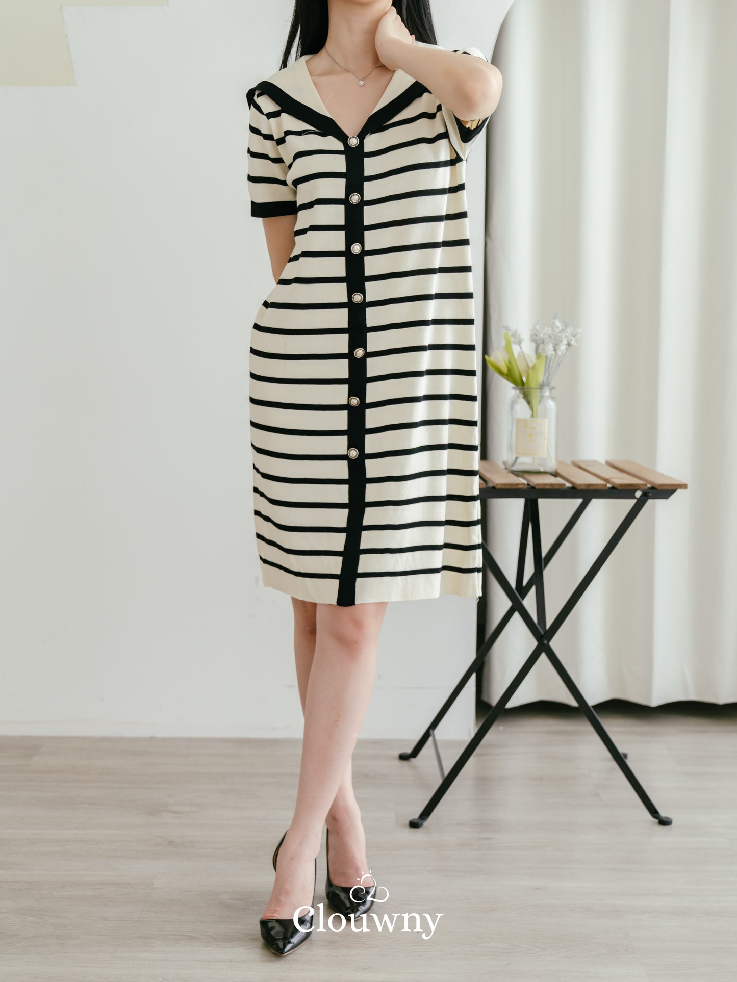 Sailor Stripes Dress - Black