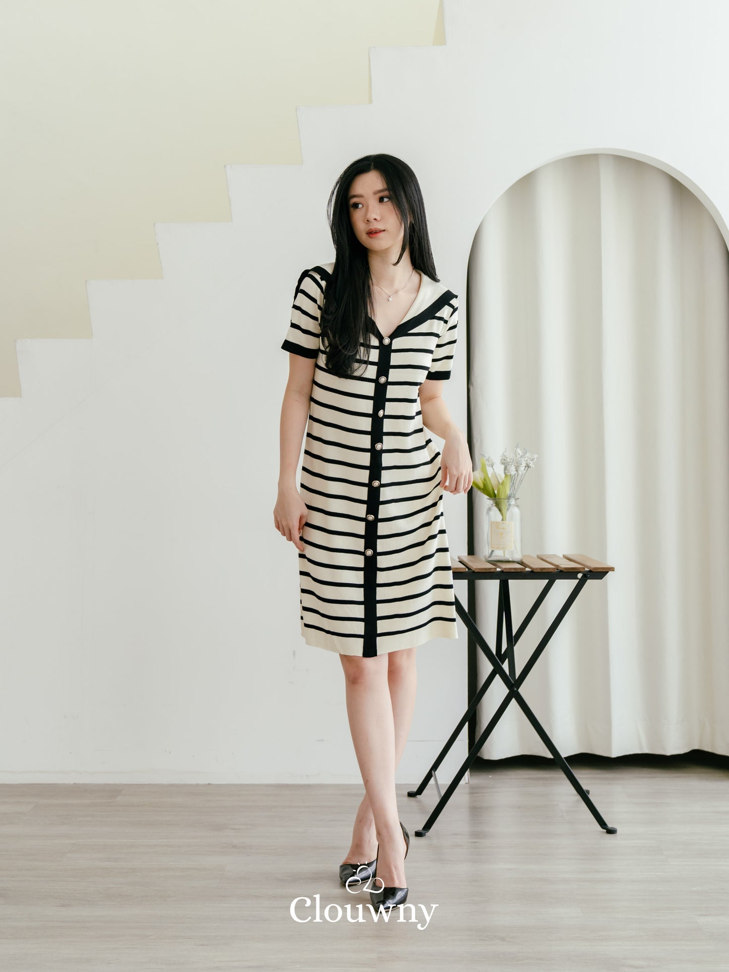 Sailor Stripes Dress - Black