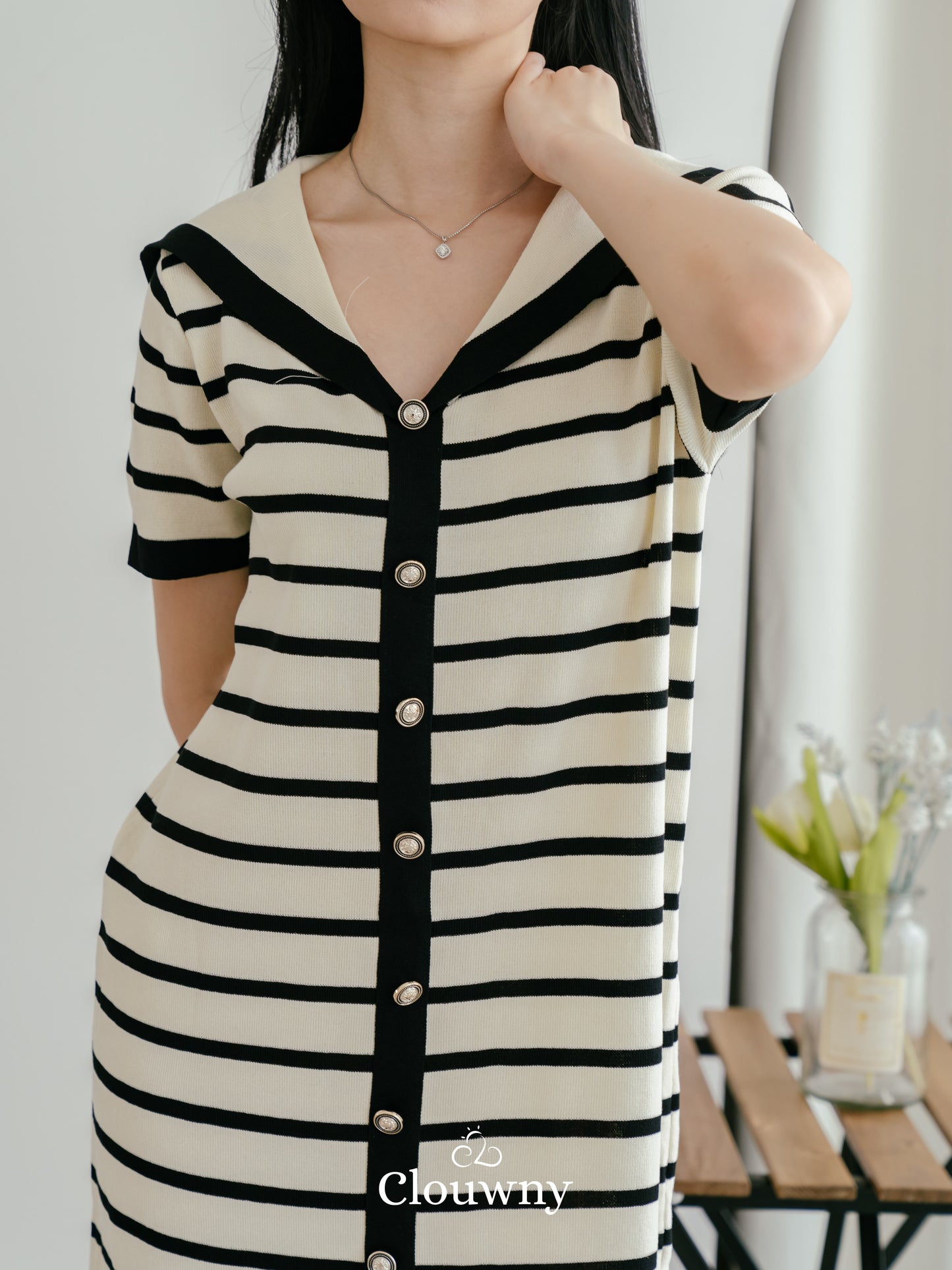 Sailor Stripes Dress - Black