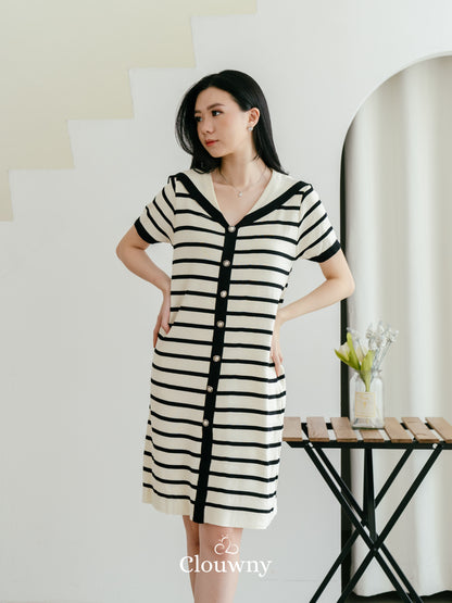 Sailor Stripes Dress - Black