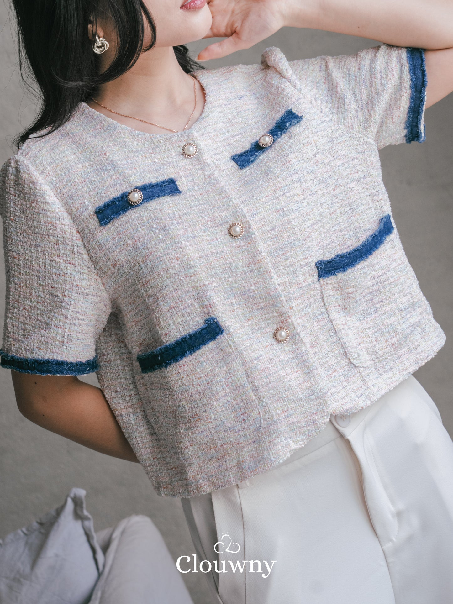Brusel Tweed Top - Pink