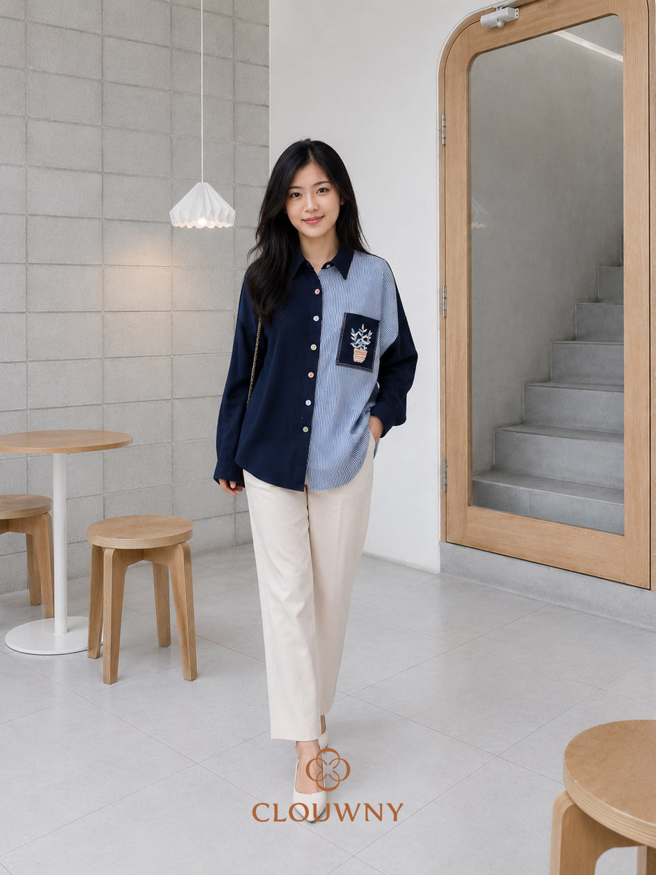 Vaza Pocket Cotton Longsleeve - Navy