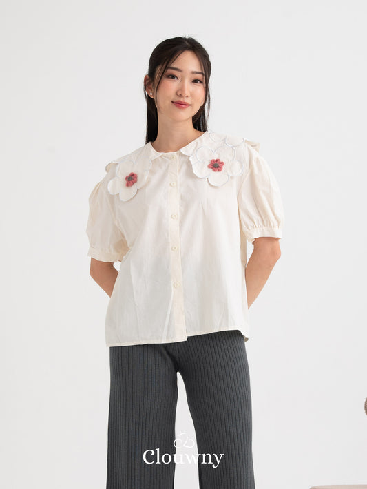 Jacinta Collar Shirt - Cream