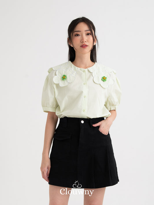 Jacinta Collar Shirt - Sage Green