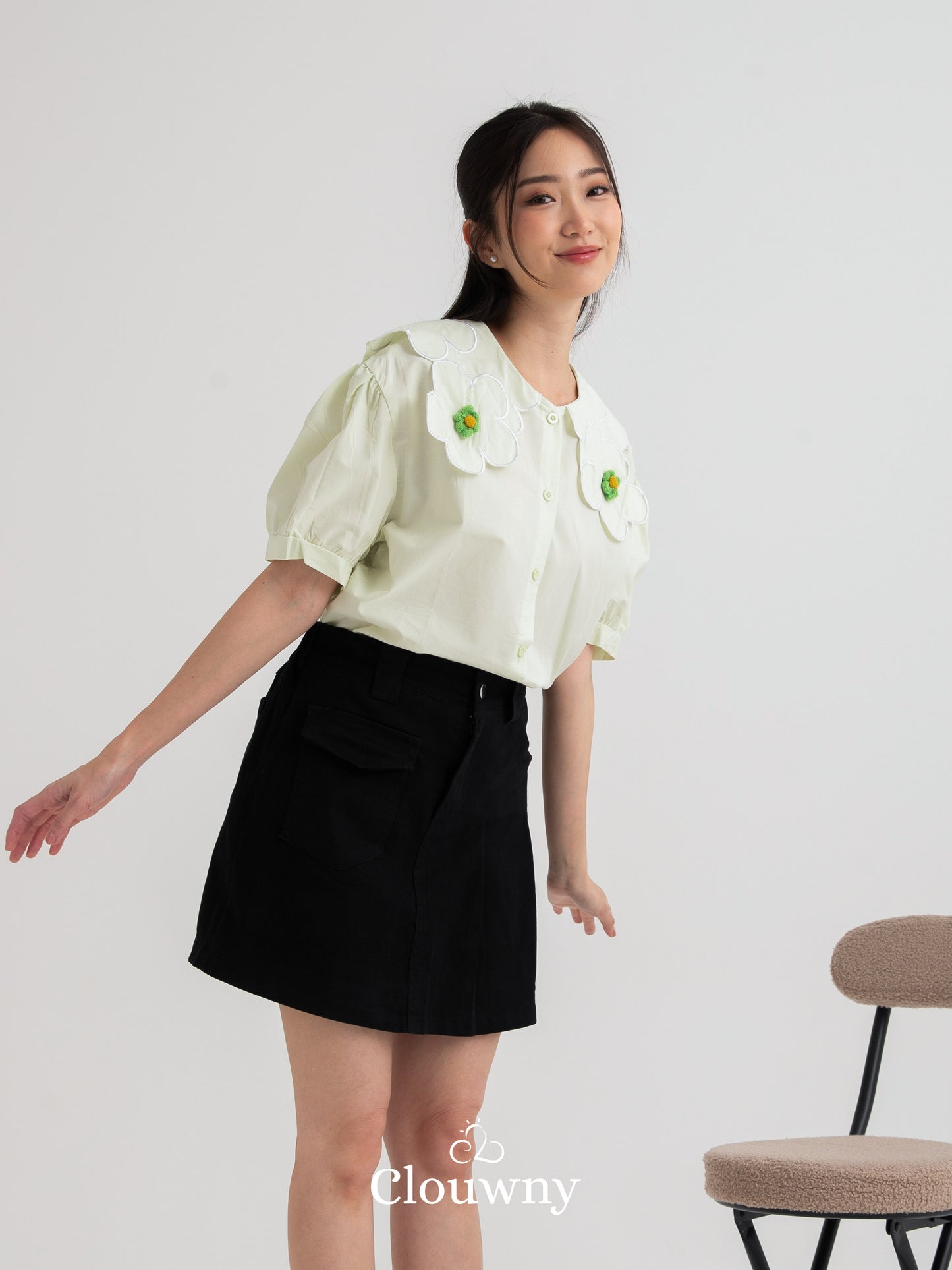 Jacinta Collar Shirt - Sage Green