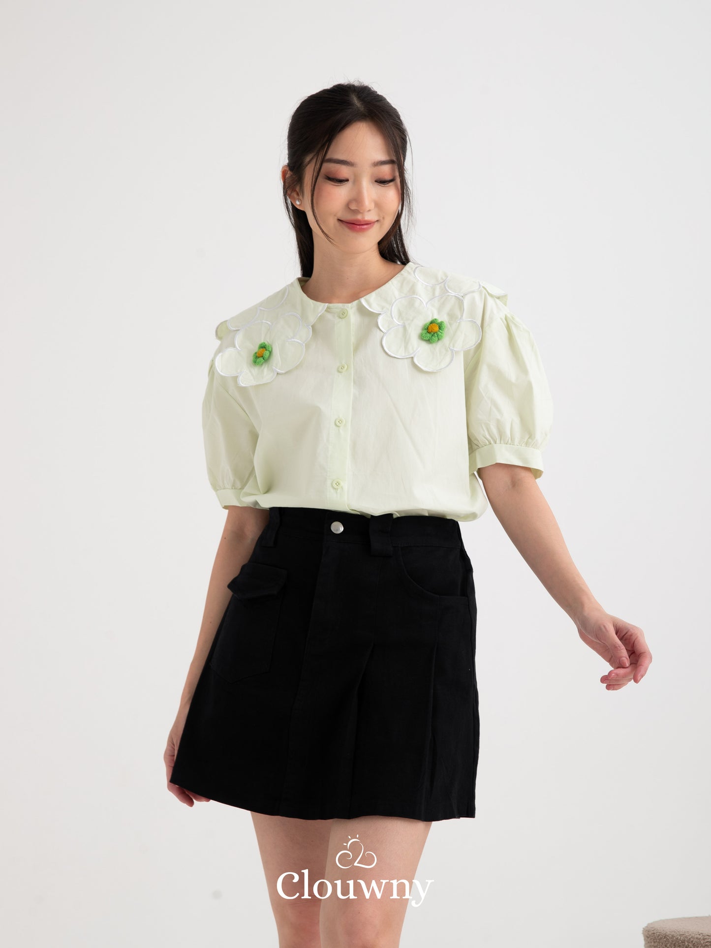 Jacinta Collar Shirt - Sage Green