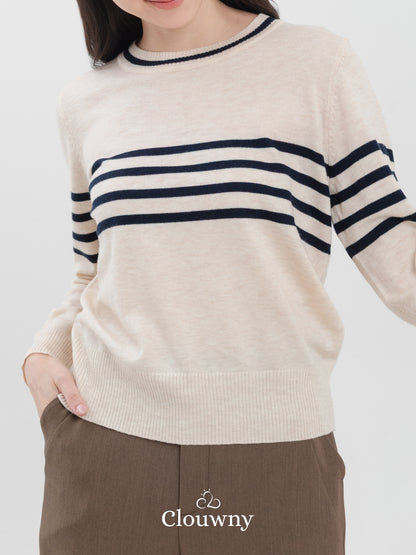 Tanya Stripes Longsleeve - Cream