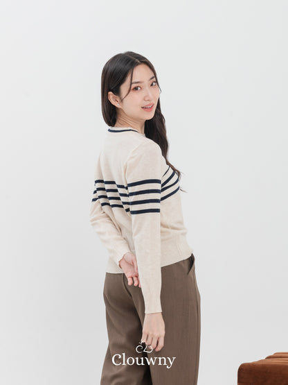 Tanya Stripes Longsleeve - Cream