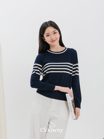Tanya Stripes Longsleeve - Navy