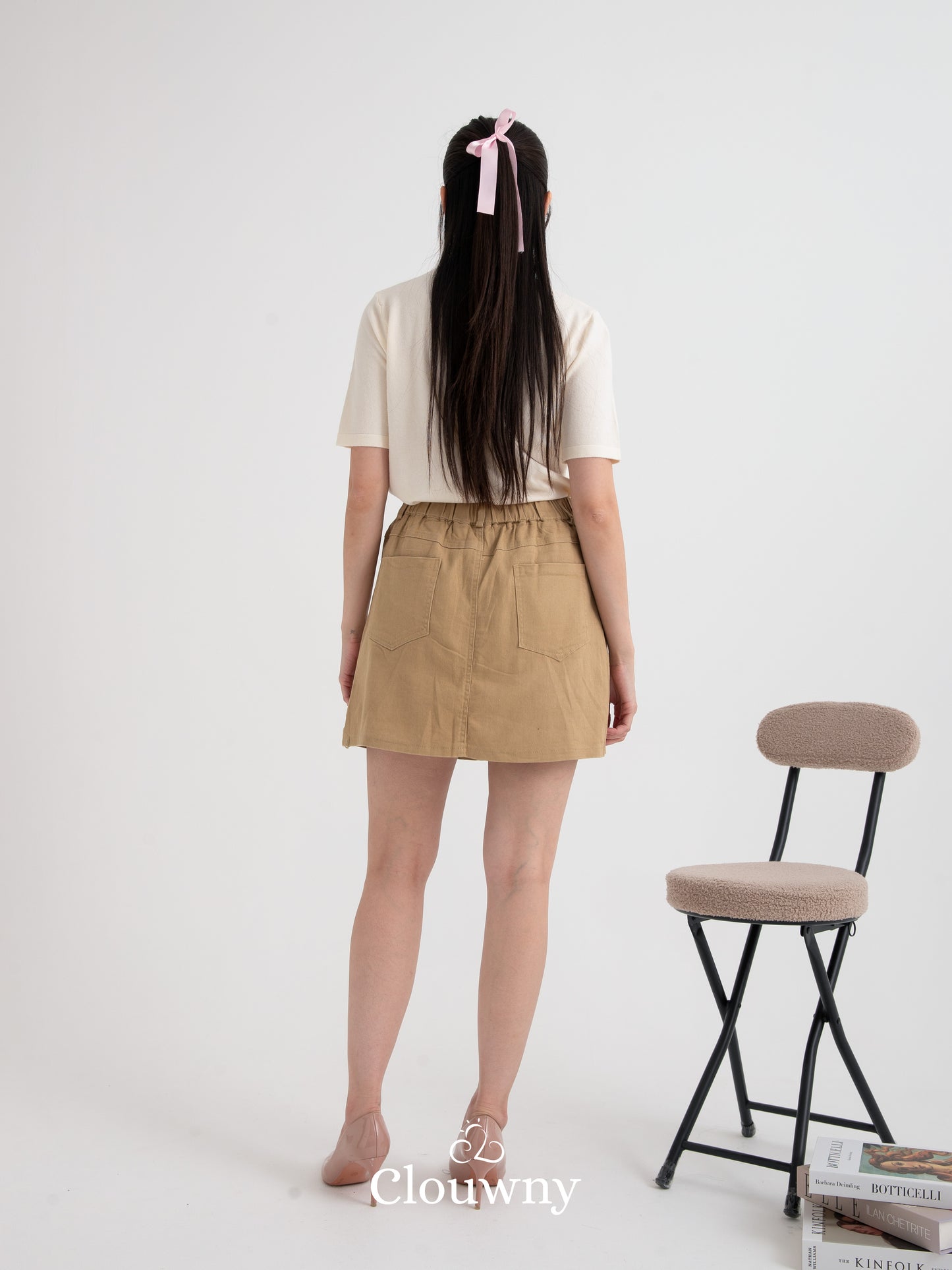 Miel Denim Skort - Khaki