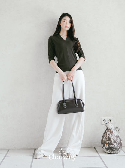 Elara Vneck Top - Coffee