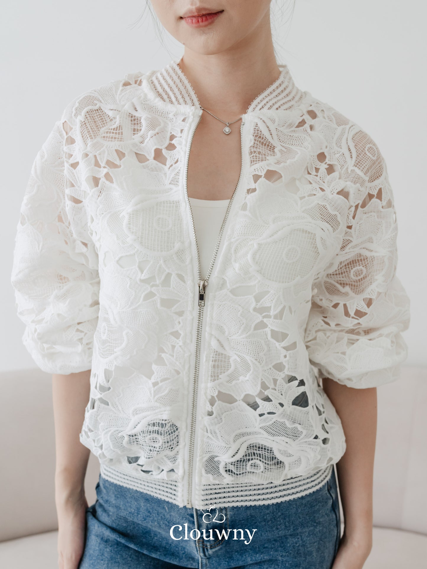 Marri Lace Jacket - White